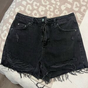Topshop black denim shorts